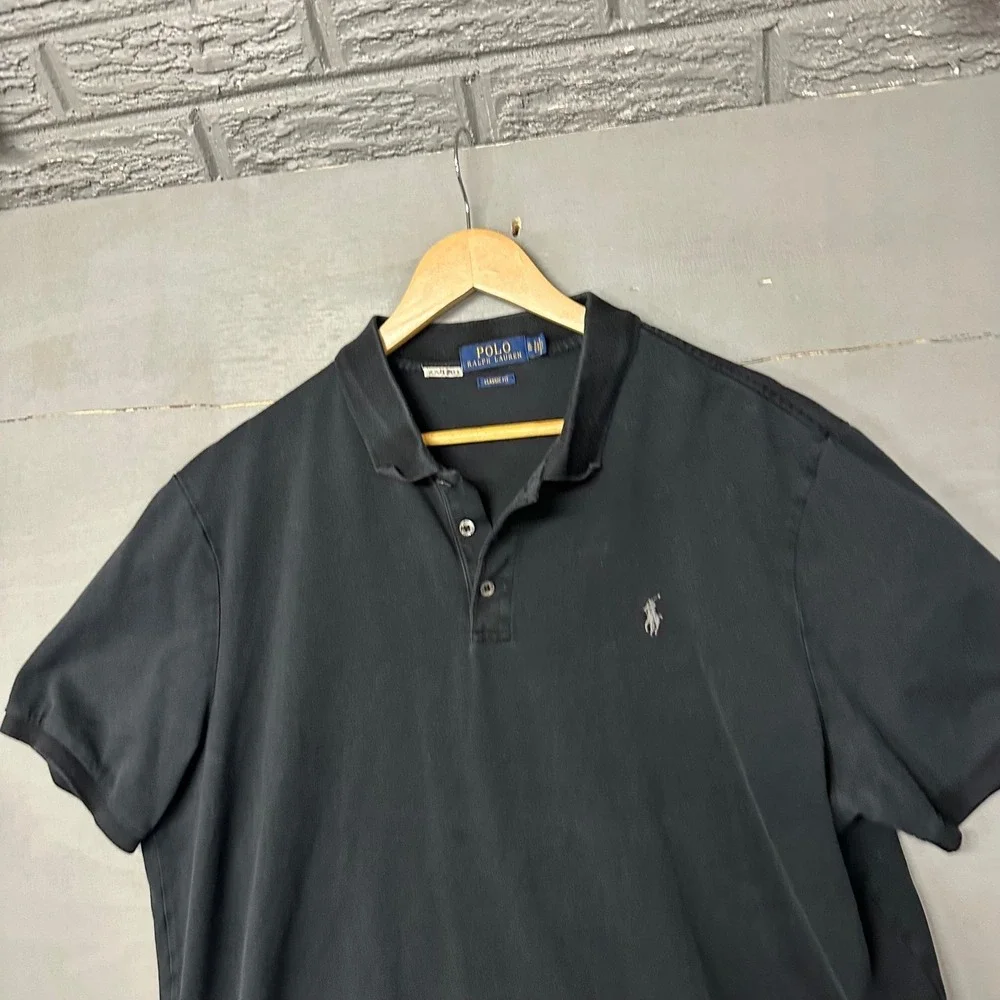 Polo Ralph Lauren Classic Fit Black Short Sleeve‎ Polo Shirt Mens XL